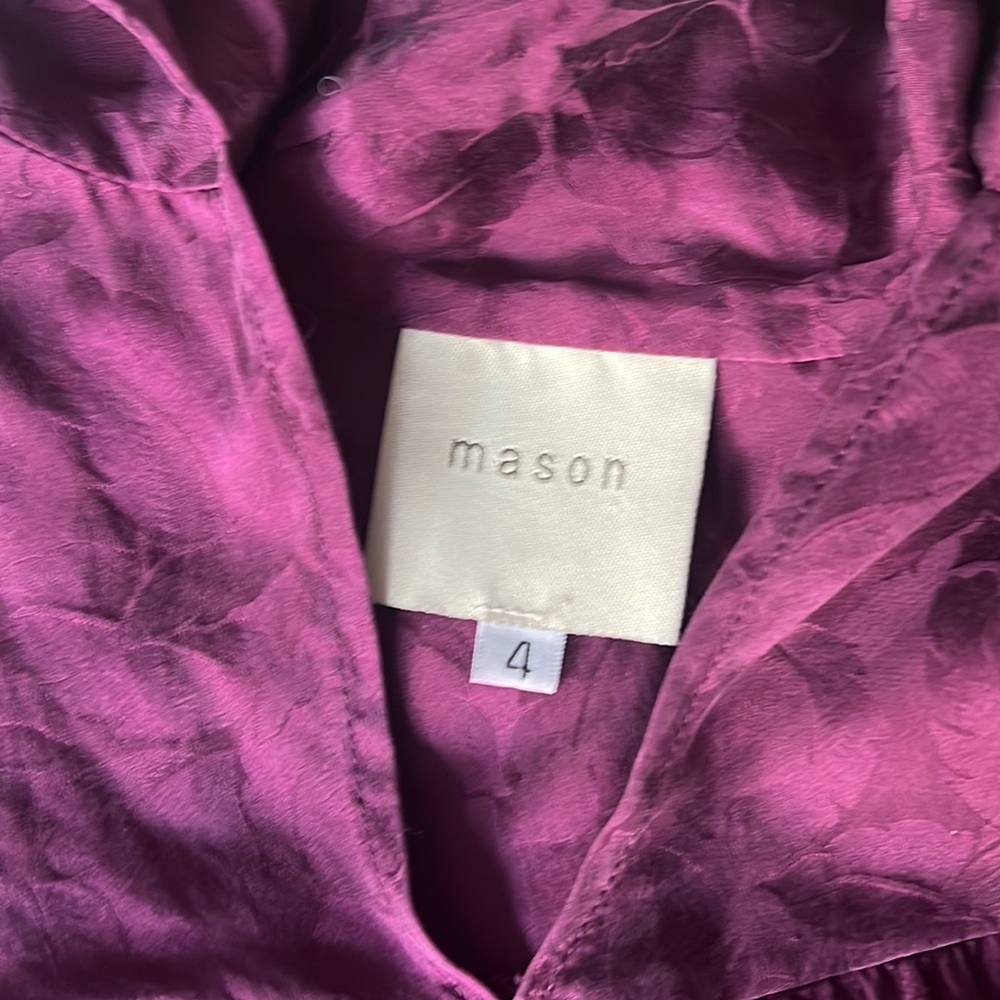 Silk blouse Plum w/ Ascot tie